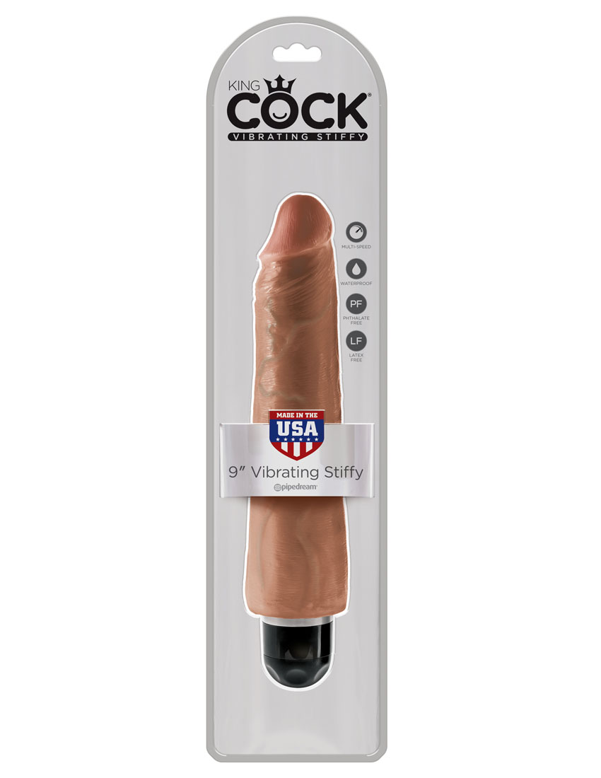 H7p07v8eaZeAoHHYxjxAZ3uL2LERcqGi King Cock 9" Vibrating Stiffy - Tan - Image 1