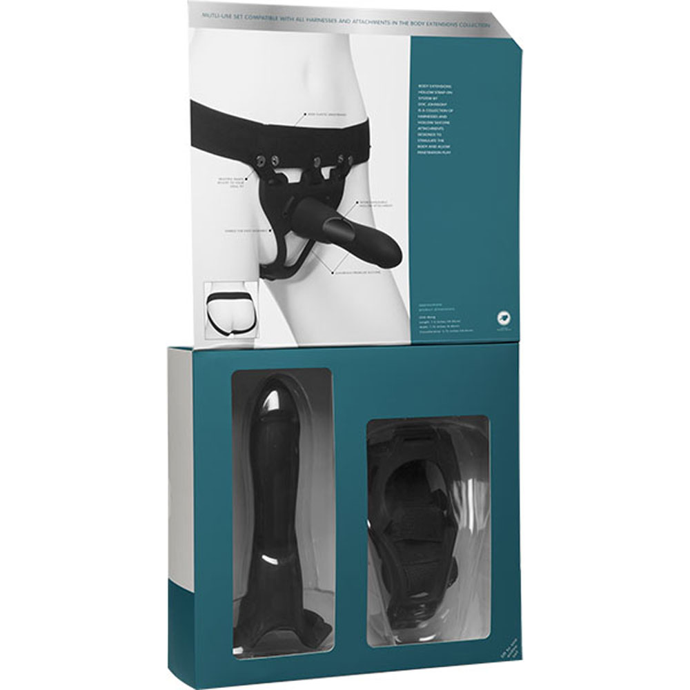 HA7mbA5P4AQHhRnzPoD1FJ75fNQdS55K Body Extensions - Hollow Large Dong Strap-on 2-Piece Set - Black - Image 1