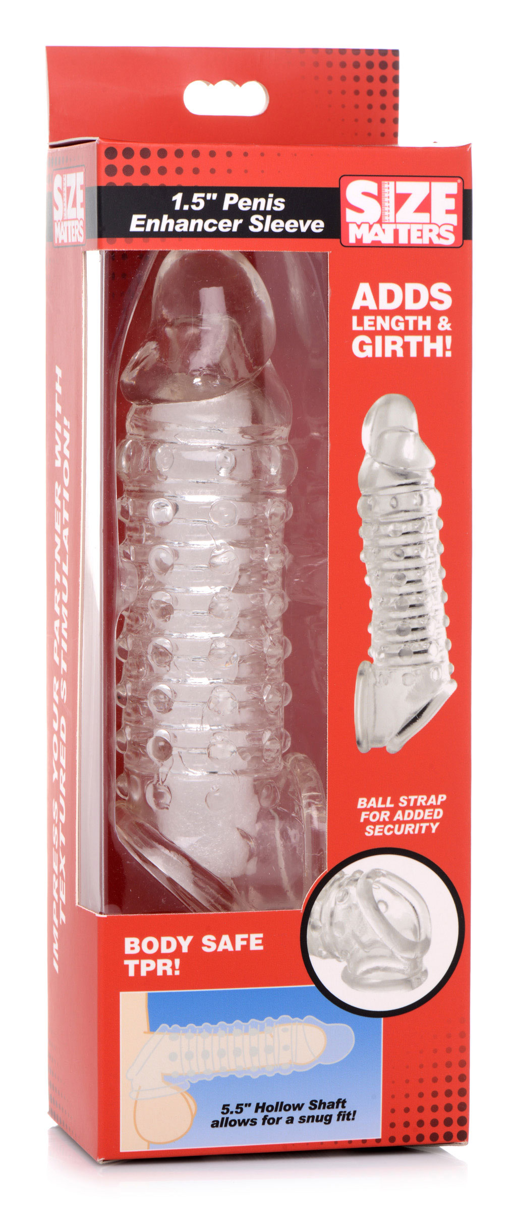 HDDXEOmQWRIMYlW7IxTtUdFHOeRUeek6 1.5 Inch Penis Enhancer Sleeve - Clear - Image 1