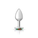 Rainbow Round Gem Silver Metal Plug - Sm - Image 7