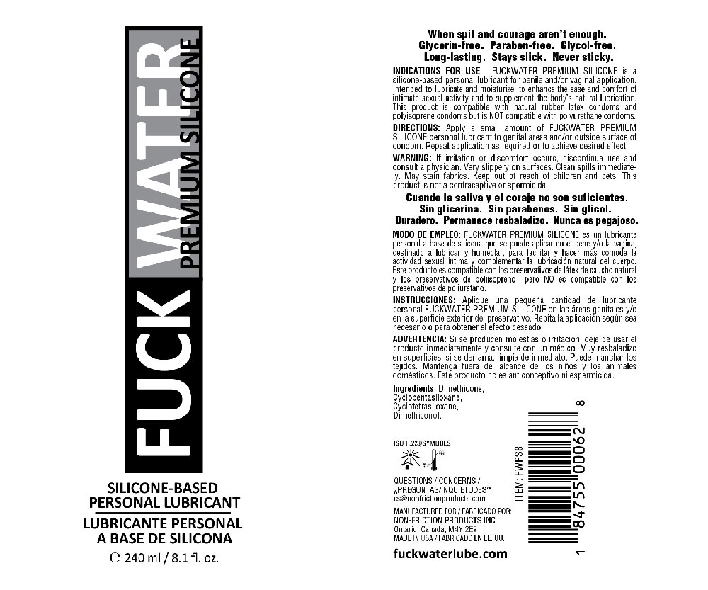 HMYe6xO6 Fuck Water Premium Silicone Lubricant - 8 Fl. Oz. - Image 1