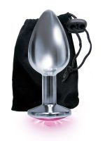 The 9's the Silver Starter Bejeweled Stainless Steel Plug - Pink - Image 4
