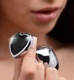 Black Heart Gem Anal Plug - Medium - Image 7