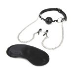Breathable Ball Gag With Nipple Clamp Chain - Image 2