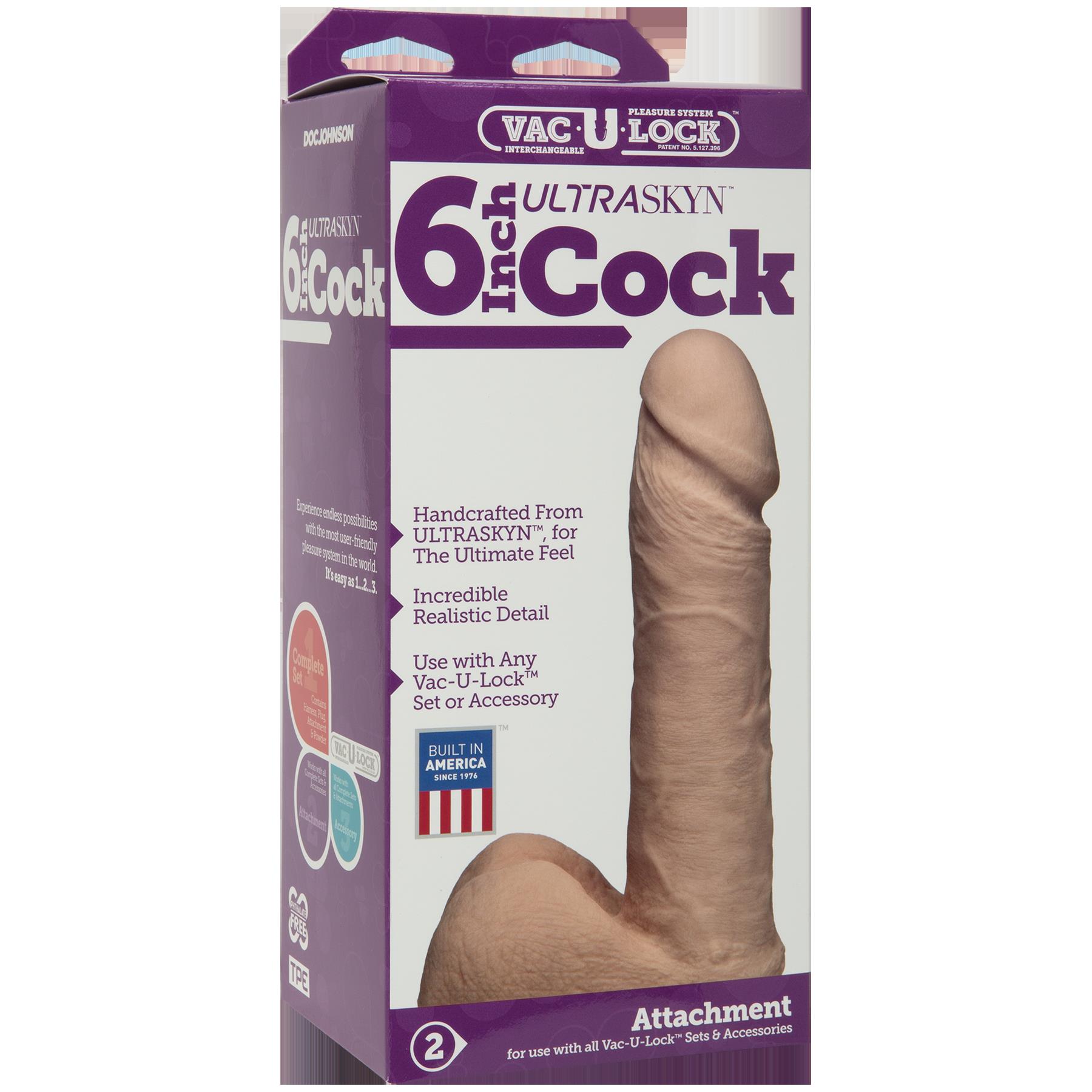HegQFuyvCYJ9tMVqGxzTyhCoQ93kl6m1 Vac-U-Lock 6 Inch Ultraskyn Cock - Vanilla - Image 1