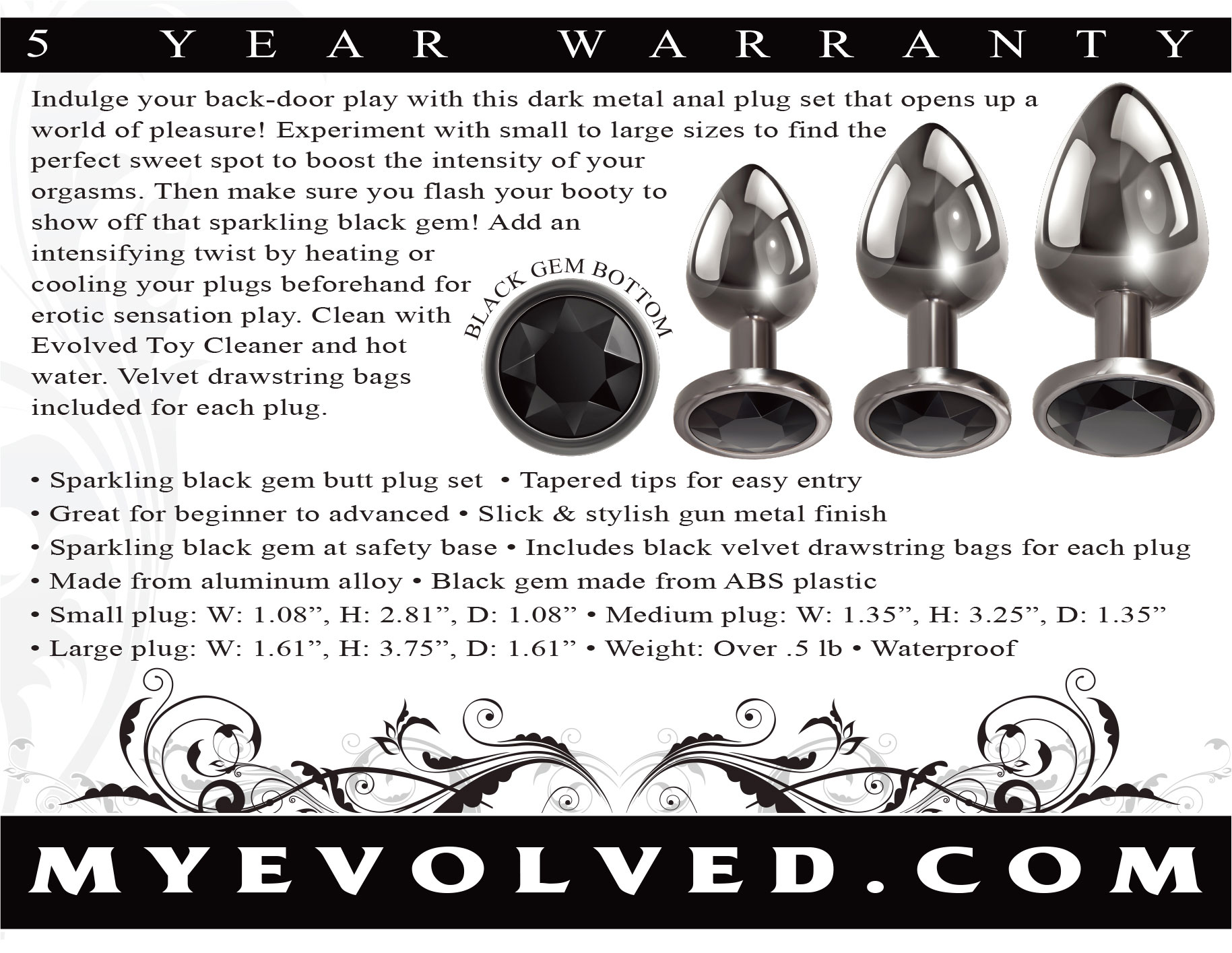 HuuKdT3VAgbcIaZAIzFLwRaA5yWR6Up7 Black Gem Anal Plug Set - Image 1