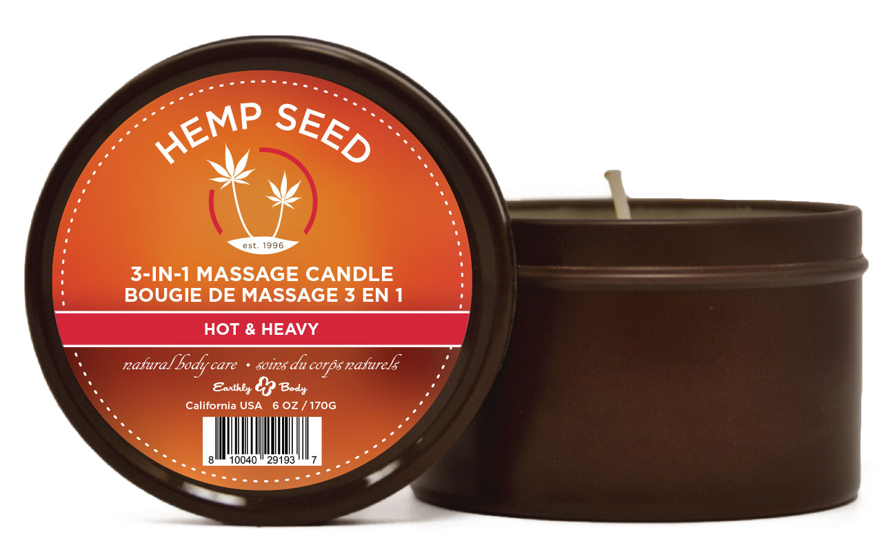 HxJUlVX7nLl5yRHlOXc9S1HHaX2geGt4 3 in 1 Massage Candle - Hot and Heavy - 6 Oz - Hemp Seed - Image 1