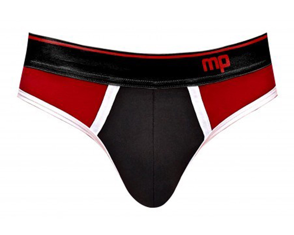 I1KytXnRIhAp9Ha1l64f5FBZFRDXZfK1 Retro Sport Panel Jock - L/ XL - Black/ Red - Image 1