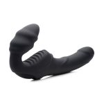 Slim Rider Ribbed Vibrating Silicone Strapless Strap-On - Image 5