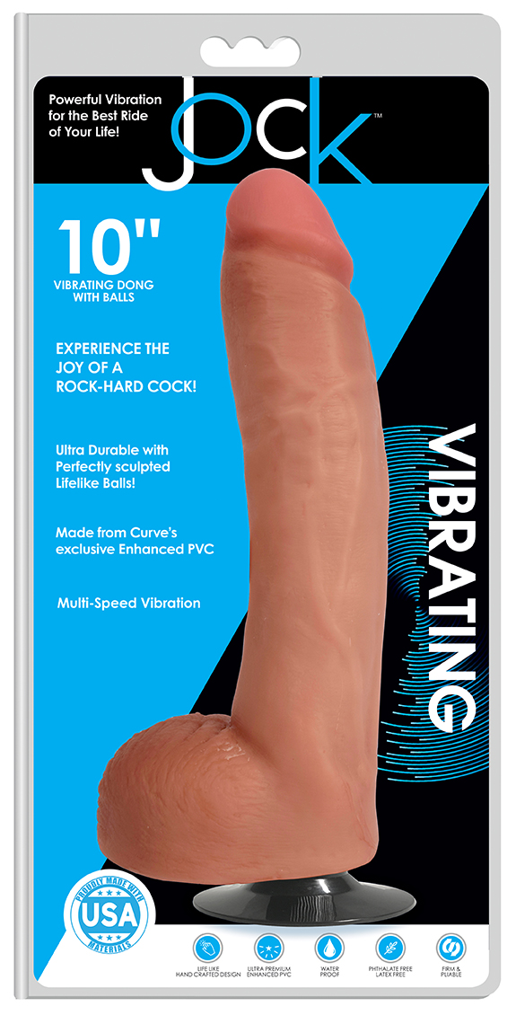 CN-09-0429-11 Chocolate 6" Jock 10 Inch Vibrating Dong With Balls - Image 1