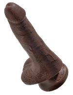 King Cock 6 Inch Cock With Balls - Brown - Image 3