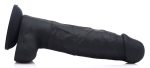 Power Pecker 7 Inch Silicone Dildo With Balls - Black - Image 4