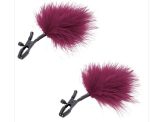 Sex and Mischief Enchanted Feather Nipple Clamps - Burgundy - Image 2