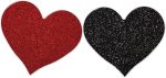 Nipplicious - Heart Shape Pasties - Glitter - Red and Black - Image 2