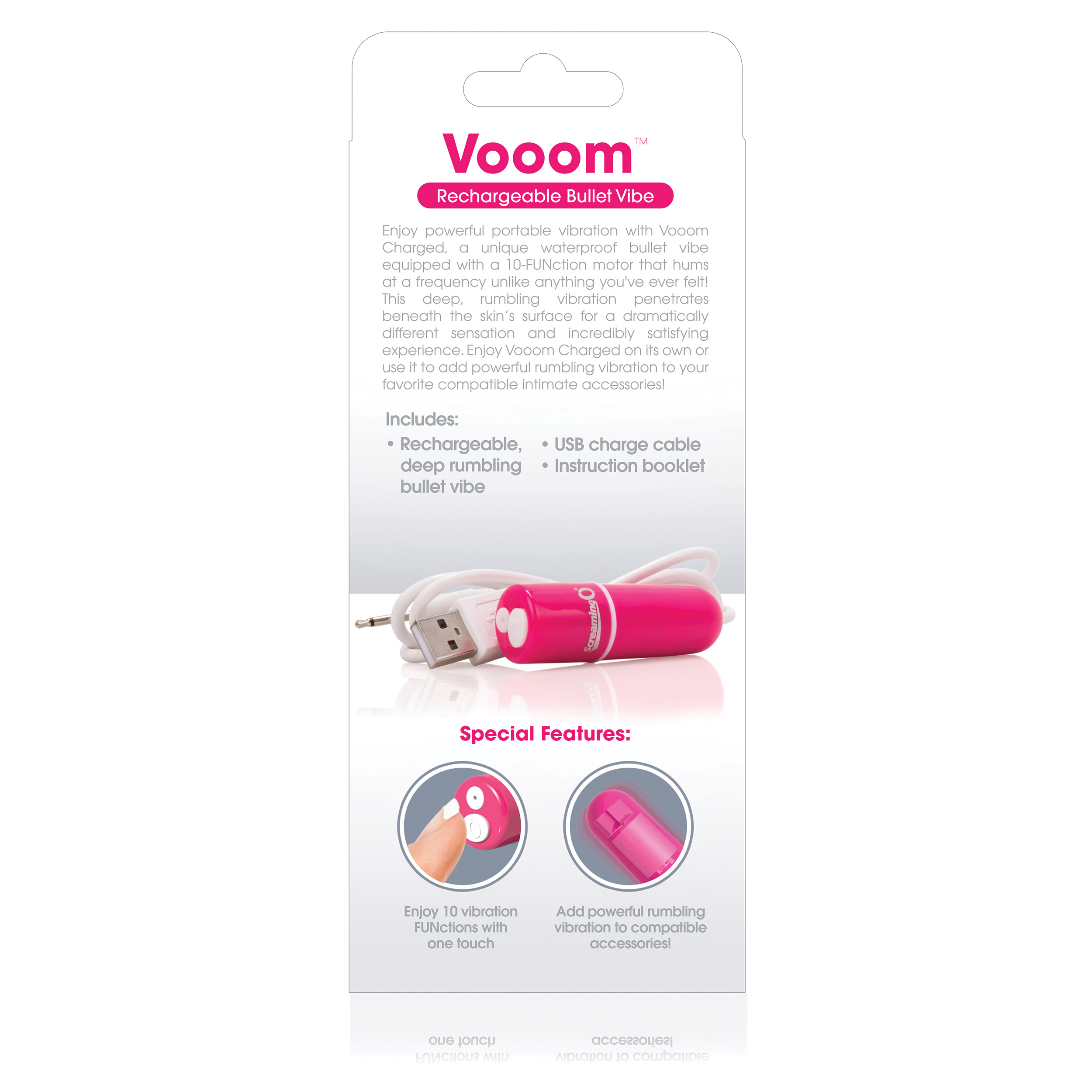 Il8hLhUQRR6DCenMI1kPuVJy466I7nT8 Charged Vooom Rechargeable Bullet Vibe - Pink - Image 1