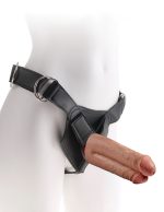 King Cock Strap-on Harness With 7" Two Cocks One Hole - Tan - Image 3