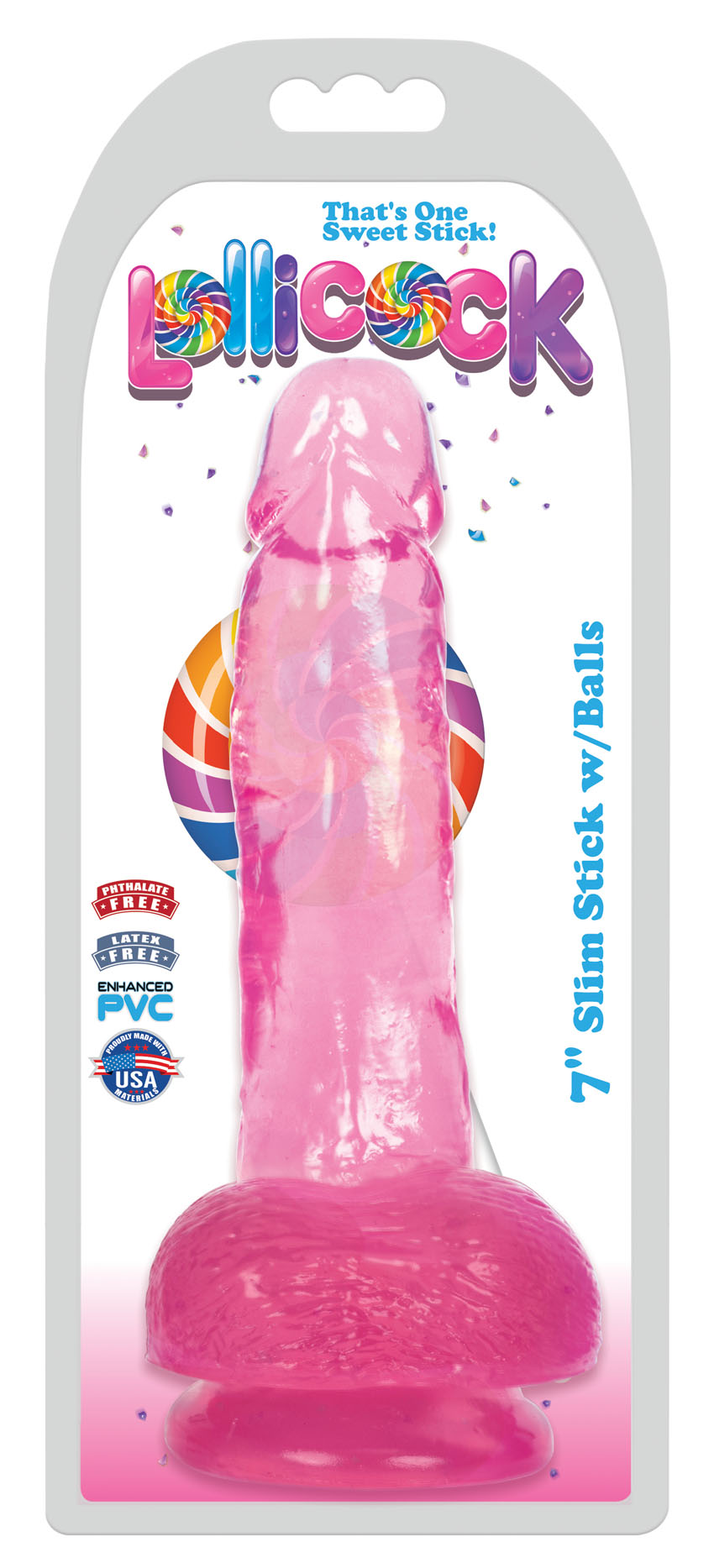 CN-09-0429-11 Chocolate 6" Lollicock 7 Inch Slim Stick With Balls - Cherry Ice - Image 1