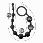 Anal Adventures - Platinum - Silicone 10 Anal Beads - Black - Image 3