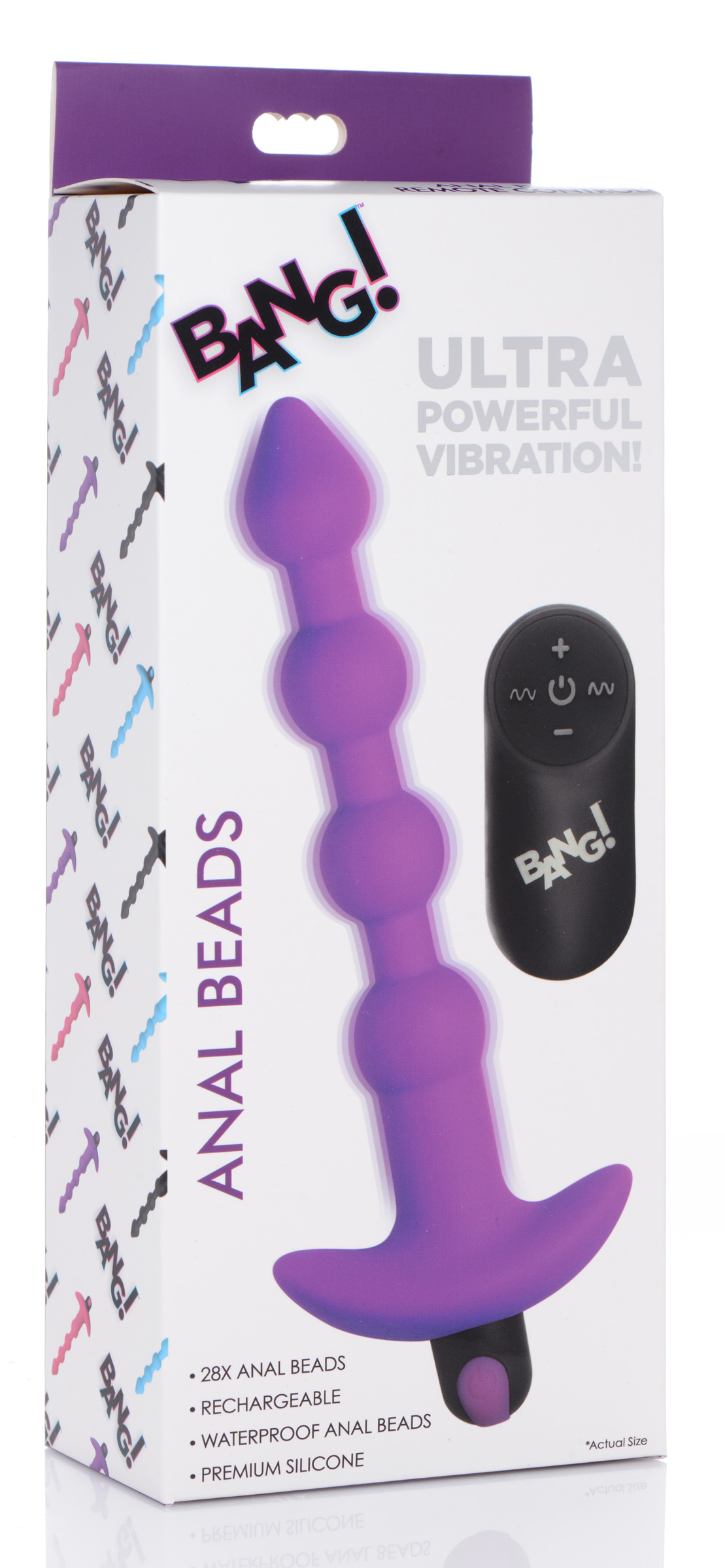 Iy4O6pim2G5k38oEDU5AXOThqLE9gl5u Bang - Vibrating Silicone Anal Beads and Remote Control - Purple - Image 1