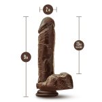 Dr. Skin Plus - 9 Inch Thick Posable Dildo With Balls - Chocolate - Image 5
