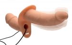 Power Pegger Silicone Vibrating Double Dildo With Harness - Flesh - Image 5