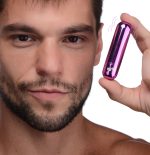 10x Rechargeable Vibrating Metallic Bullet - Purple - Image 5