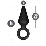 Anal Adventures - Platinum - Silicone Loop Plug - Small - Black - Image 3