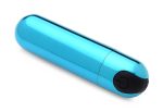 10x Rechargeable Vibrating Metallic Bullet - Blue - Image 2