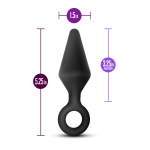 Anal Adventures Platinum - Silicone Loop Plug - Large - Black - Image 4