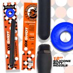 Oxshot - Butt-Nozzle Shower Hose 12 Inch - Black Blue