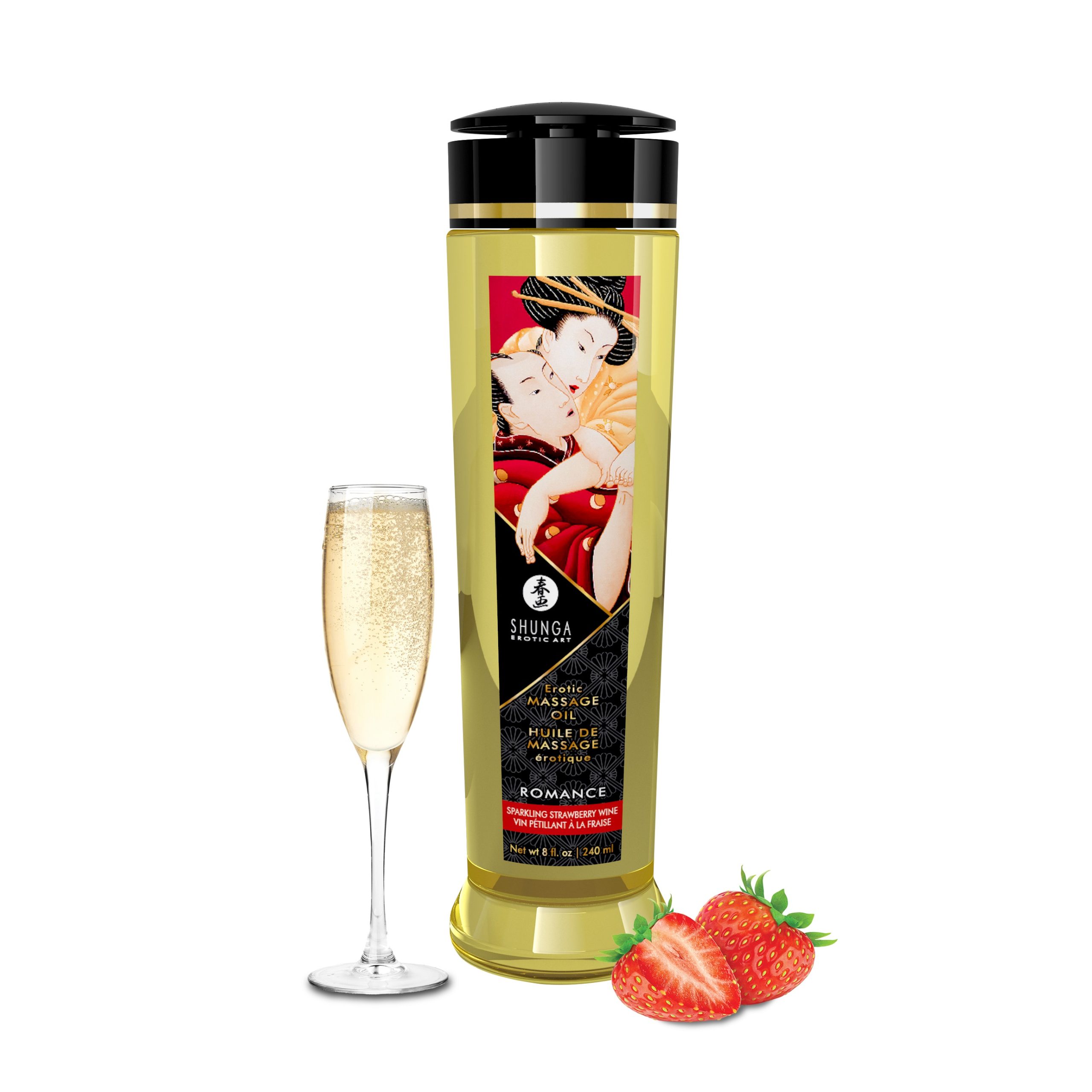KDKnUkI4sHSo0IJIwzxTNrgTx060lKrQ Massage Oils - Romance - 8 Fl. Oz. Sparkling Strawberry Wine - Image 1