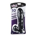 10" Thick Cock W/balls & Suction - Black