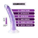 Neo Elite Glow in the Dark - Light - 7 Inch Silicone Dual Density Dildo - Neon Purple - Image 4