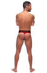 Retro Sport Panel Thong - L/ XL - Red/ Black - Image 3