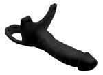 Hollow Silicone Dildo Strap-on - Black - Image 4