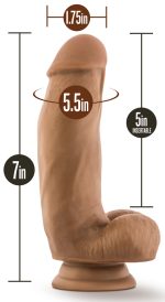Dr. Skin Silicone - Dr. Samuel - 7 Inch Dildo With Suction Cup - Mocha - Image 4