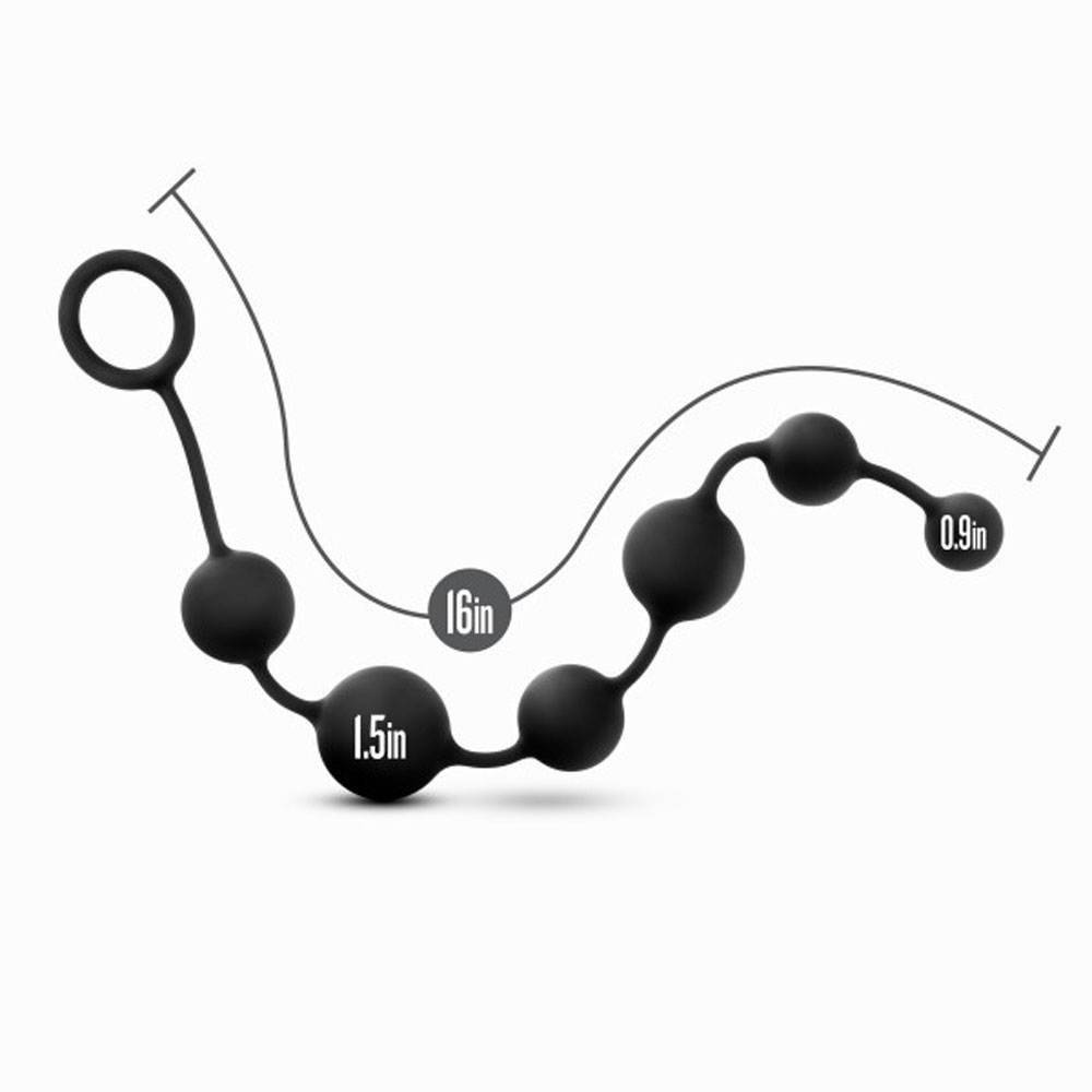 LccfVuvAjMRYVwNJ6yjnZWijTZmhCkPC Anal Adventures - Platinum - Silicone Large Anal Beads - Black - Image 1