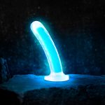 Neo Elite - Glow in the Dark - Tao - 7 Inch Silicone Dual Density Dildo - Neon Blue - Image 2