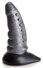 Beastly Tapered Bumpy Silicone Dildo - Silver - Image 2