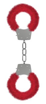 Pleasure Handcuffs Furry - Red - Image 2