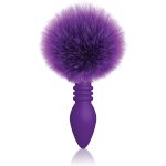 The 9's Cottontails Silicone Bunny Tail Butt Plug - Ribbed Purple - Image 2