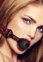 Breathable Luxury Ball Gag - Burgundy - Image 5