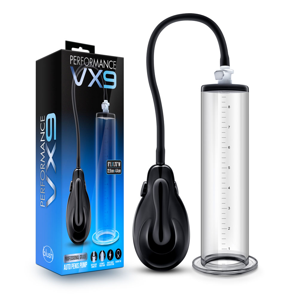 www.blushnovelties.com Performance - Vx9 Auto Penis Pump - Clear - Image 1