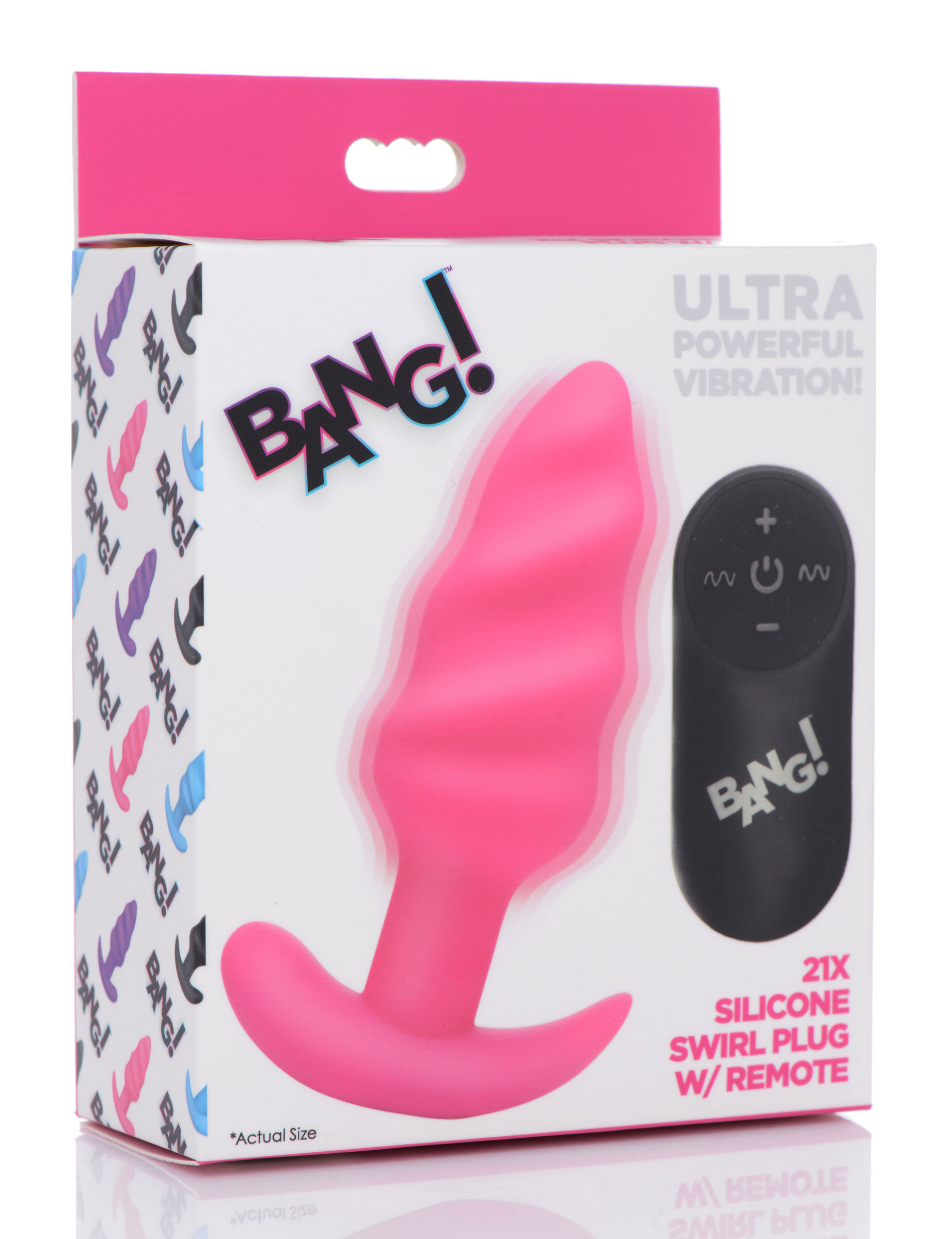 MpNfLBDDZGtwm7hZuUAvtjGrZXiOwUXD 21x Silicone Swirl Plug With Remote - Pink - Image 1