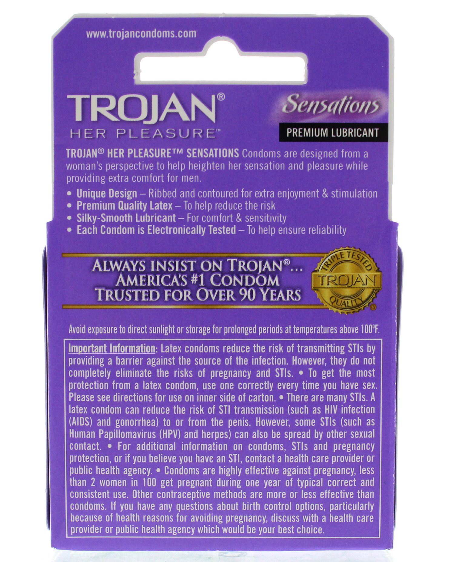 Mr5VrbV71NI3j06b4xMQz0vxKKk8tffn Trojan Her Pleasure Sensations Lubricated Condoms - 3 Pack - Image 1