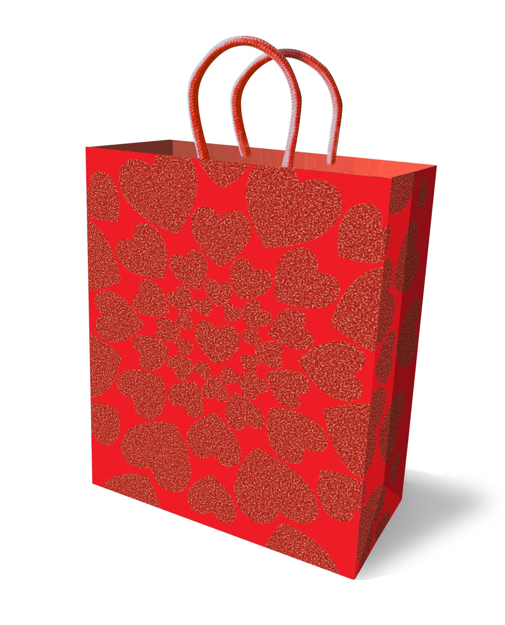MxRQzpDE83ZKBhhJMrwiFOsPt31LOKue Glitter Heart Gift Bag - Red - Image 1