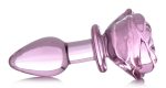 Pink Rose Glass Anal Plug - Small - Image 2