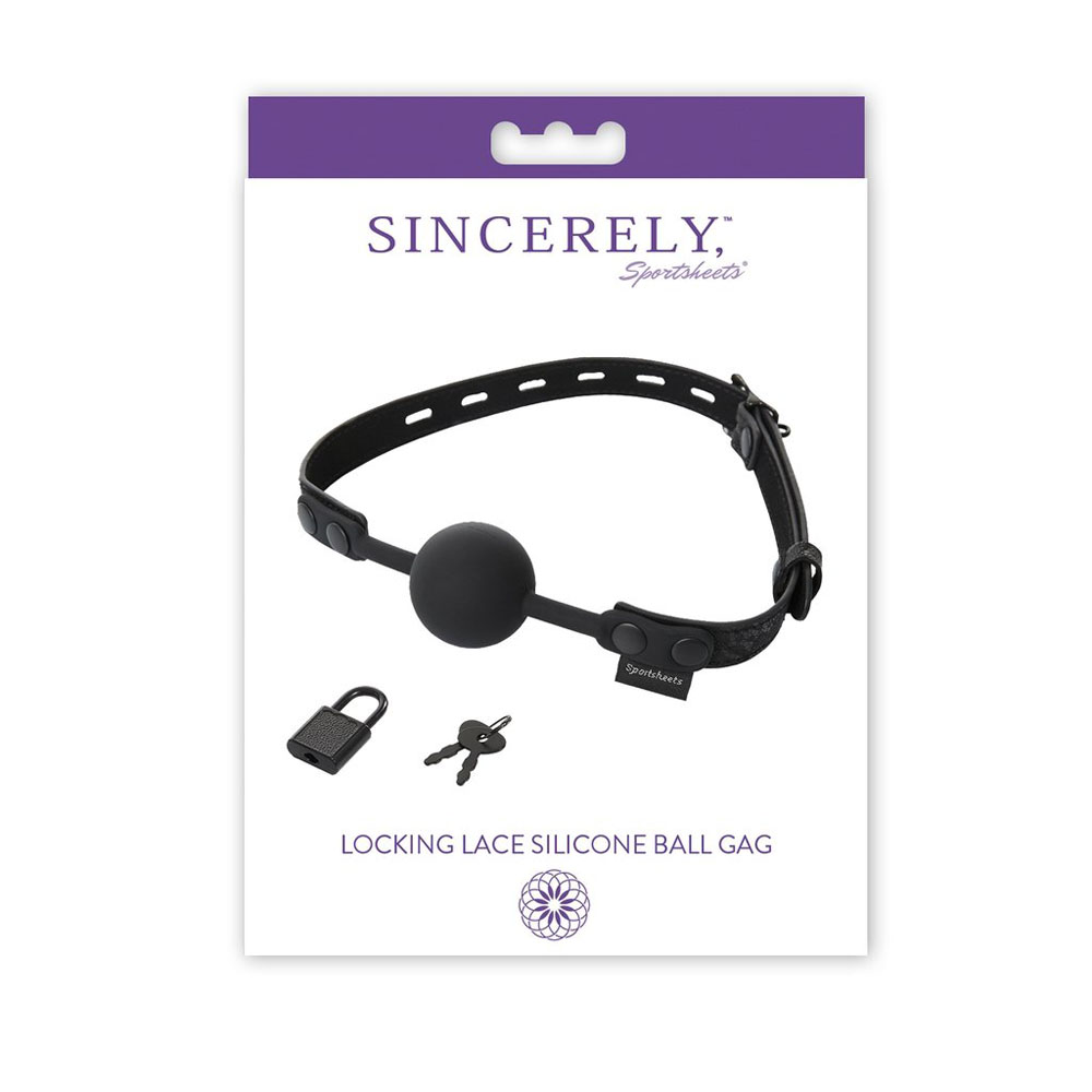 N4F7MyJmqzhN0TK51n4myRF3Art1YqTG Sincerely Locking Lace Ball Gag - Image 1