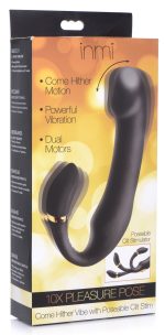 10x Pleasure Pose Come Hither Silicone Vibe With Poseable Clit Stim