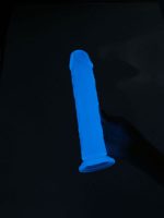 Glow-in-the-Dark Periwinkle Peen Dildo 8.5" - Image 3